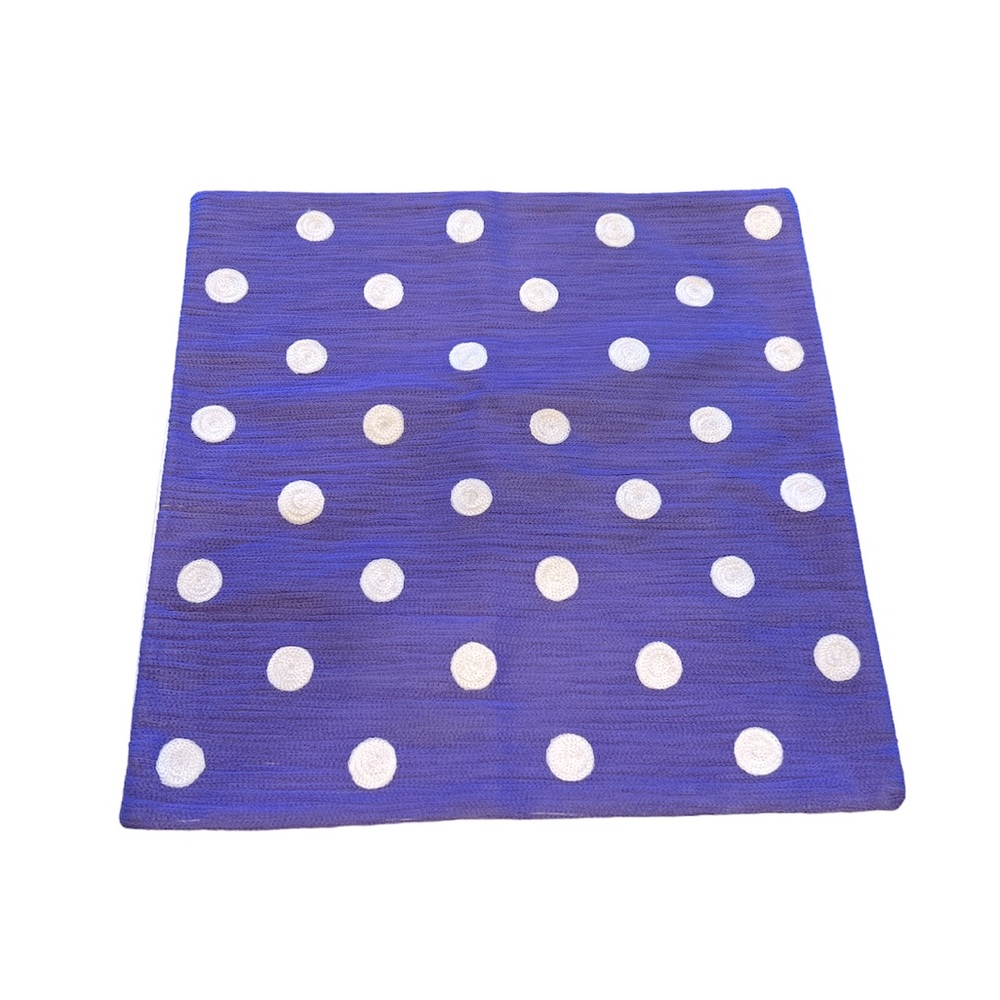 Pillow cover polka dot textured yarn purple and white New no tags 16x16”